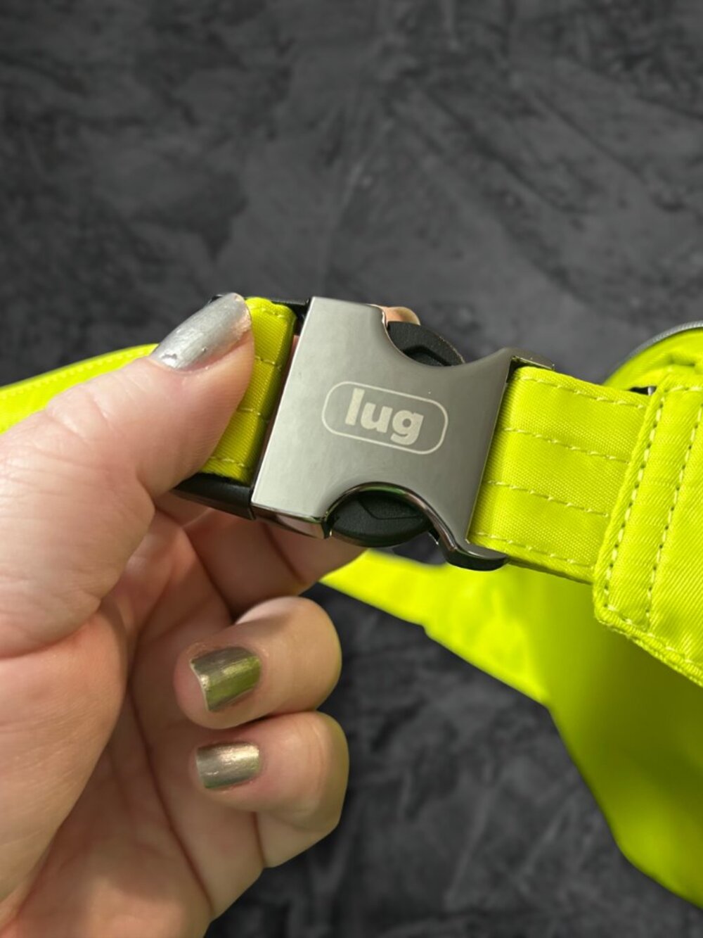 Lug Classic Quilted Belt Bag Crossbody Double Back in Lemon Lime Green - Picture 6 of 15